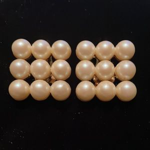 Vintage Faux Pearl clip on earrings